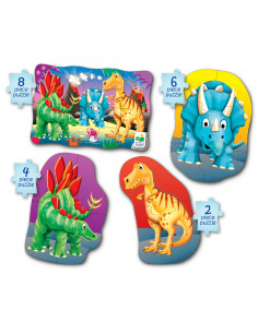 SET PRIMELE MELE 4 PUZZLE-URI DINOZAURI,TLJ629277 2
