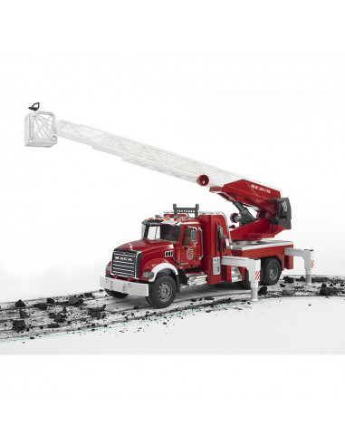 BRUDER - CAMION DE POMPIERI MACK GRANITE CU SCARA, POMPA DE APA