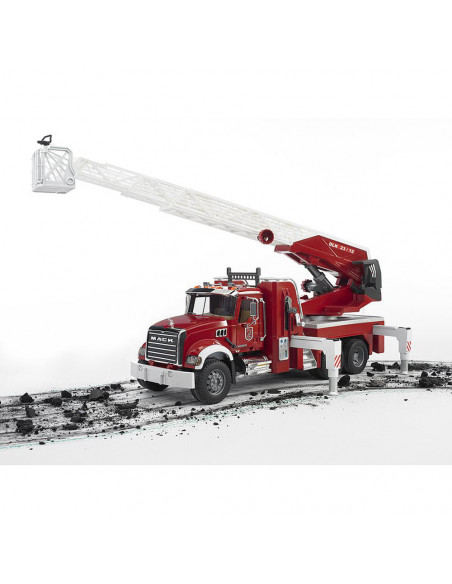 BRUDER - CAMION DE POMPIERI MACK GRANITE CU SCARA, POMPA DE APA