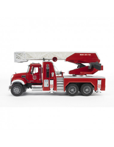 BRUDER - CAMION DE POMPIERI MACK GRANITE CU SCARA, POMPA DE APA