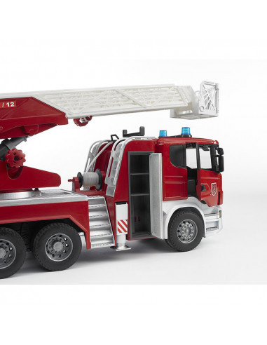 BRUDER - CAMION DE POMPIERI SCANIA R-SERIES CU SCARA, POMPA DE