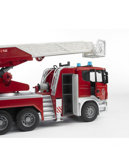BRUDER - CAMION DE POMPIERI SCANIA R-SERIES CU SCARA, POMPA DE