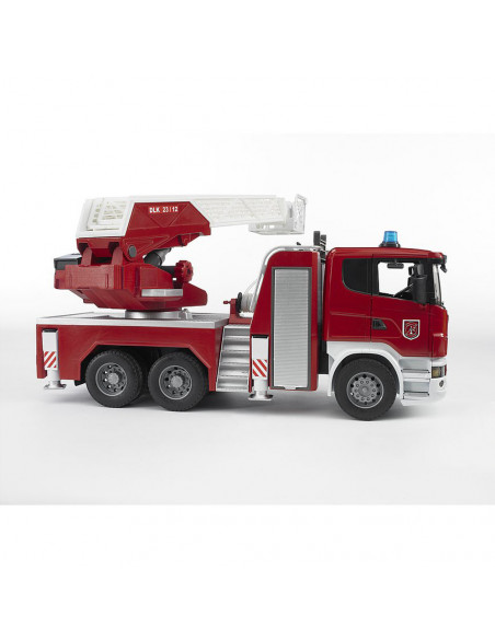 BRUDER - CAMION DE POMPIERI SCANIA R-SERIES CU SCARA, POMPA DE