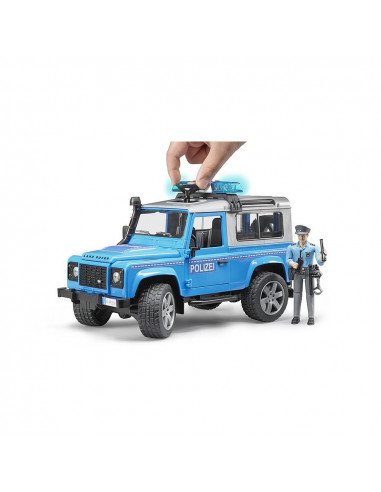 BRUDER - MASINA DE POLITIE LAND ROVER DEFENDER CU POLITIST SI