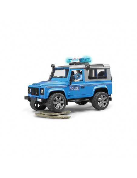 BRUDER - MASINA DE POLITIE LAND ROVER DEFENDER CU POLITIST SI
