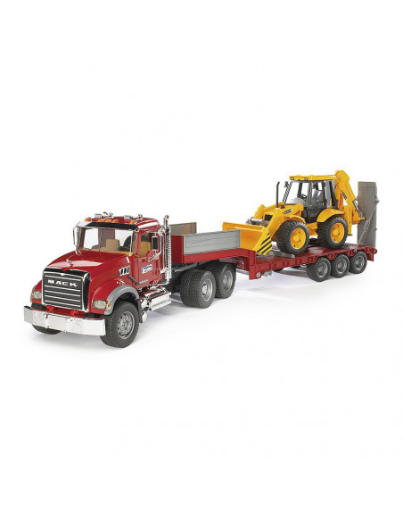 BRUDER - CAMION INCARCARE MACK GRANITE SI BULDOEXCAVATOR JCB