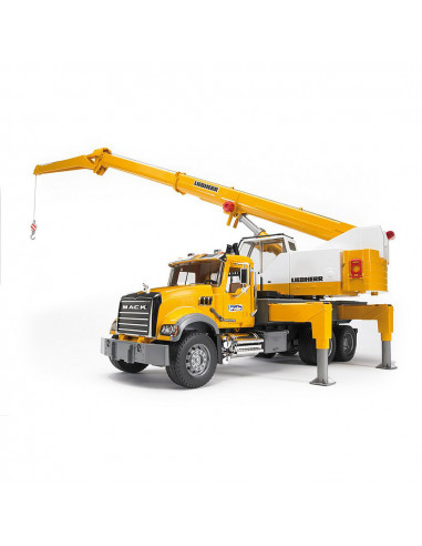 BRUDER - CAMION MACK GRANITE LIEBHERR CU MACARA,BR02818