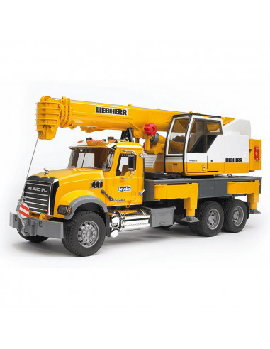 BRUDER - CAMION MACK GRANITE LIEBHERR CU MACARA,BR02818