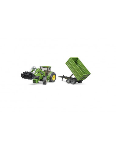 Tractor John Deere 7930 cu incarcator frontal si remorca