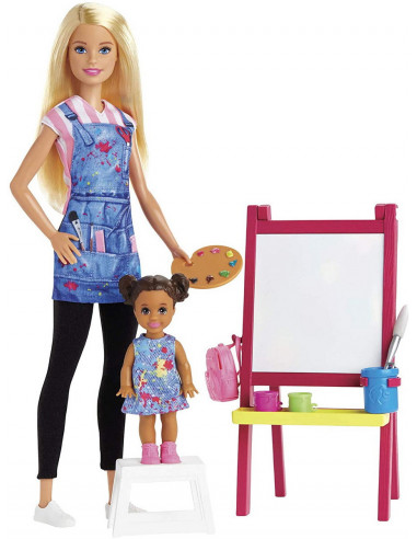 Barbie Cariere Set Mobilier Cu Papusa Blonda Profesoara De