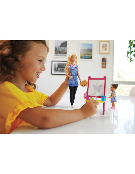 Barbie Cariere Set Mobilier Cu Papusa Blonda Profesoara De