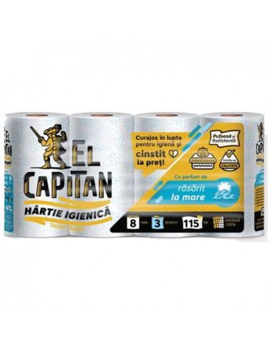 Hartie igienica El Capitan, 3 straturi, 8 Role/bax,1711000007