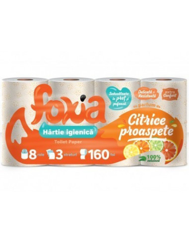 Hartie igienica Foxia, 3 straturi, 8 Role/bax,1711000009