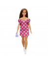 Papusa Barbie Fashionista Satena Cu Rochie Roz Cu