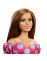 Papusa Barbie Fashionista Satena Cu Rochie Roz Cu