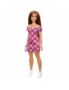 Papusa Barbie Fashionista Satena Cu Rochie Roz Cu