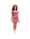 Papusa Barbie Fashionista Satena Cu Rochie Roz Cu