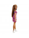 Papusa Barbie Fashionista Satena Cu Rochie Roz Cu