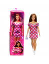 Papusa Barbie Fashionista Satena Cu Rochie Roz Cu