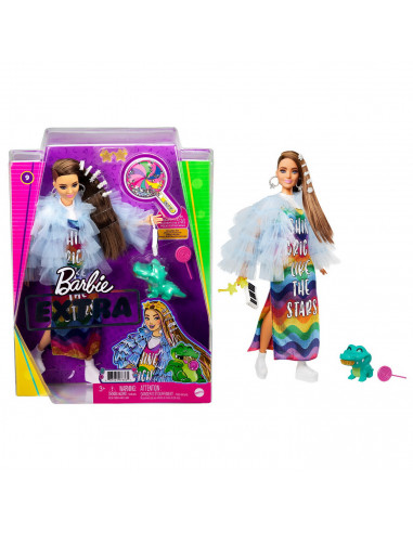 Papusa Barbie Extra Style Rochie Curcubeu,MTGYJ78