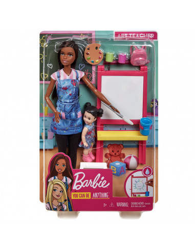 Barbie Cariere Set Mobilier Cu Papusa Bruneta Profesoara De