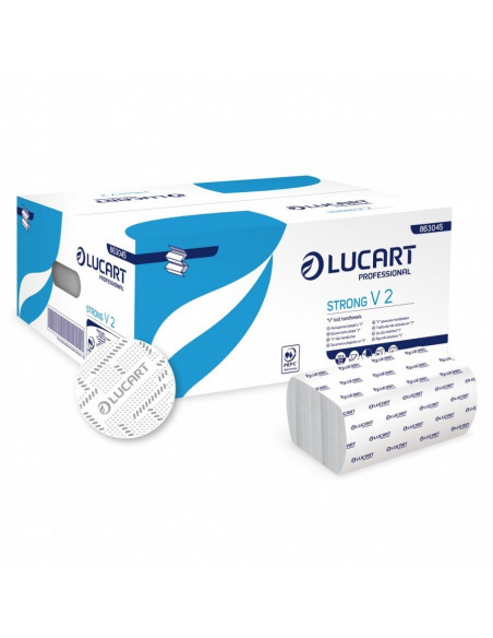 Prosoape pliate Lucart V2, 21 cm x 21 cm, 2 straturi, 190 Prosoape pliate Lucart V2, 21 cm x 21 cm, 2 straturi, 190