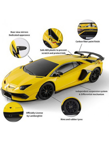 Masina Cu Telecomanda Lamborghini Aventador Svj Galben Cu Scara