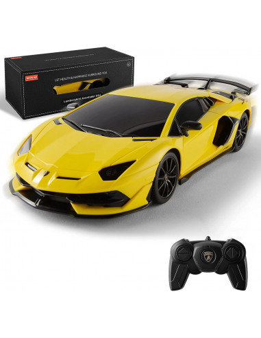 Masina Cu Telecomanda Lamborghini Aventador Svj Galben Cu Scara