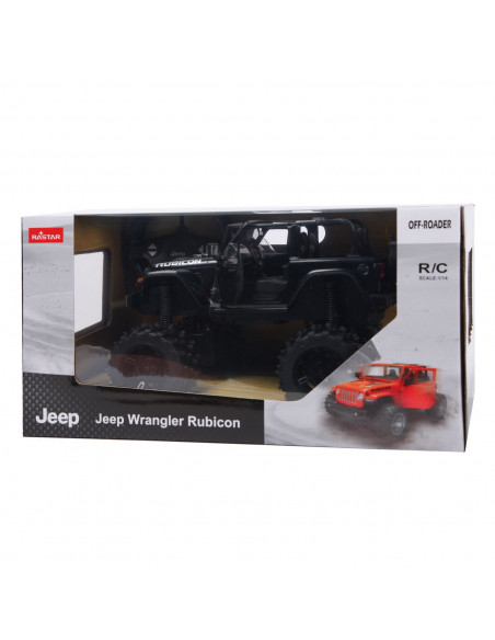 Masina Cu Telecomanda Jeep Wrangler Jl Negru Cu Scara 1 La