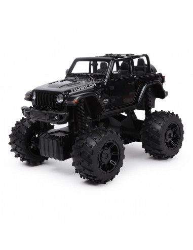 Masina Cu Telecomanda Jeep Wrangler Jl Negru Cu Scara 1 La