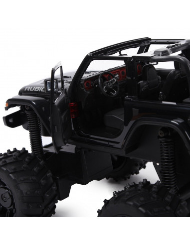 Masina Cu Telecomanda Jeep Wrangler Jl Negru Cu Scara 1 La