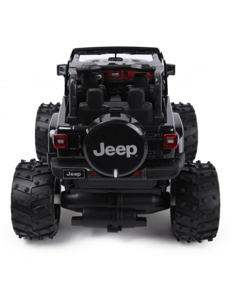 Masina Cu Telecomanda Jeep Wrangler Jl Negru Cu Scara 1 La