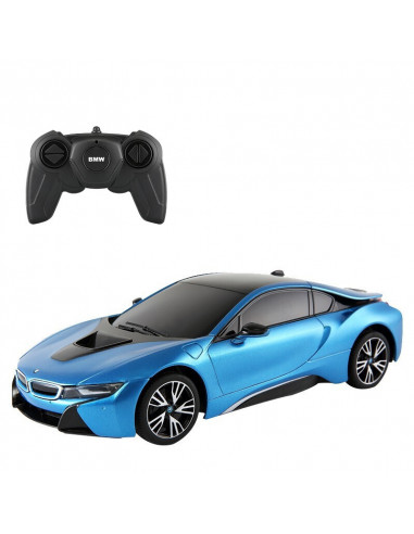 Masina Cu Telecomanda Bmw I8 Albastru Cu Scara 1 La