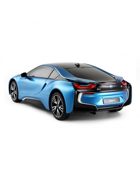 Masina Cu Telecomanda Bmw I8 Albastru Cu Scara 1 La