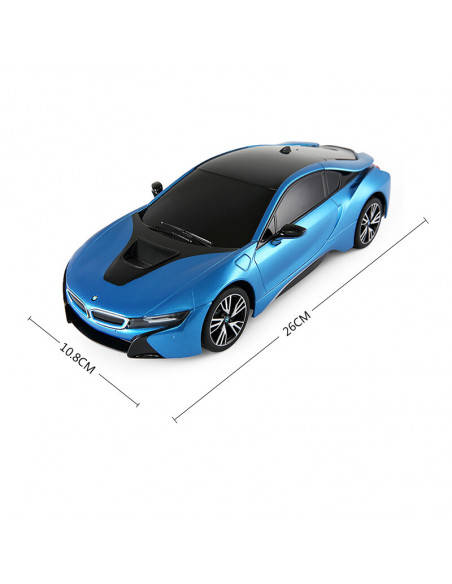 Masina Cu Telecomanda Bmw I8 Albastru Cu Scara 1 La