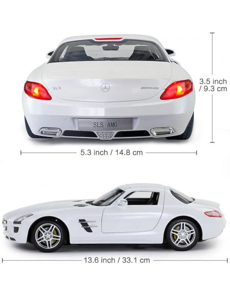 Masina Cu Telecomanda Mercedes-benz Sls Alb Scara 1 La