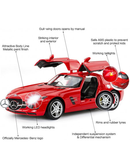 Masina Cu Telecomanda Mercedes-benz Sls Rosu Scara 1 La