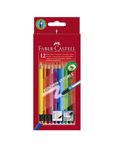 FC116612,Creioane Colorate Eco Faber-Castell, 12 Culori + Guma