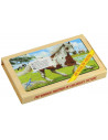 Puzzle Lemn, 12 Piese, 4 Puzzle In Cutie - Animale Domestice