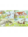 Puzzle Lemn, 12 Piese, 4 Puzzle In Cutie - Animale Domestice