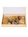 Puzzle Lemn, 12 Piese, 4 Puzzle In Cutie - Animale