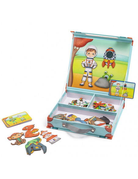 Puzzle Magnetic Educativ - Valiza cu Eroii Lumii,EAN-812744