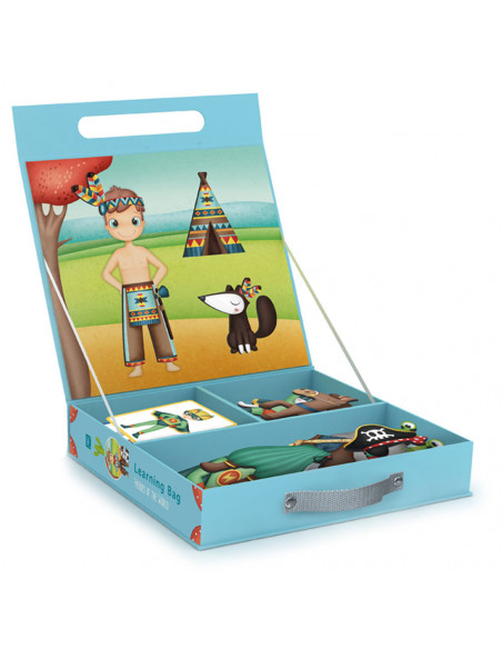 Puzzle Magnetic Educativ - Valiza cu Eroii Lumii,EAN-812744