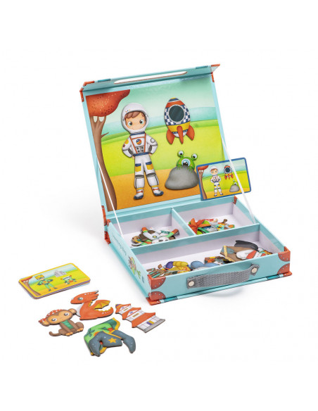 Puzzle Magnetic Educativ - Valiza cu Eroii Lumii,EAN-812744