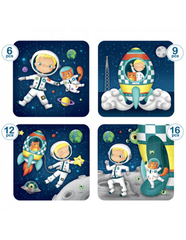 Puzzle Progresiv - 4 in 1 - Micul Astronaut,EAN-808259