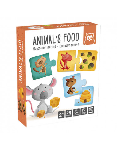 Puzzle Educativ Montessori - Animale și hrana lor,EAN-813819