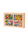 Puzzle Lemn, 12 Piese, 4 Puzzle In Cutie - Ursuleti,Puz3