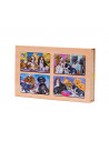 Puzzle Lemn, 12 Piese, 4 Puzzle In Cutie - Familie De Catei,Puz2