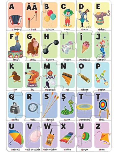 Alfabetul La Circ, Puzzle Noriel, 30 Piese,Uniq3843