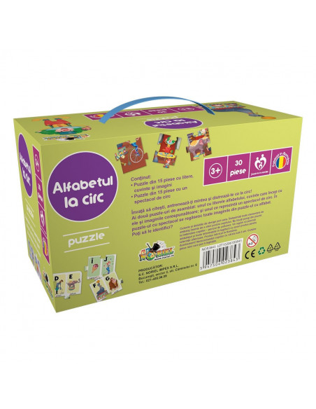 Alfabetul La Circ, Puzzle Noriel, 30 Piese,Uniq3843